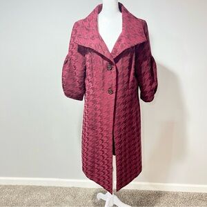 Liz Claiborne Red Houndstooth Coat